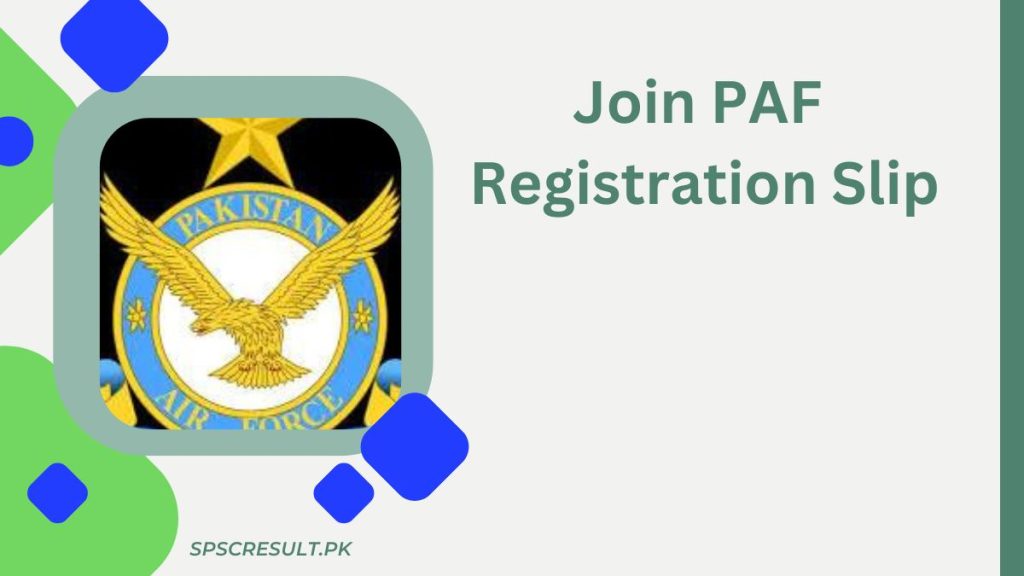 Join PAF Registration Slip