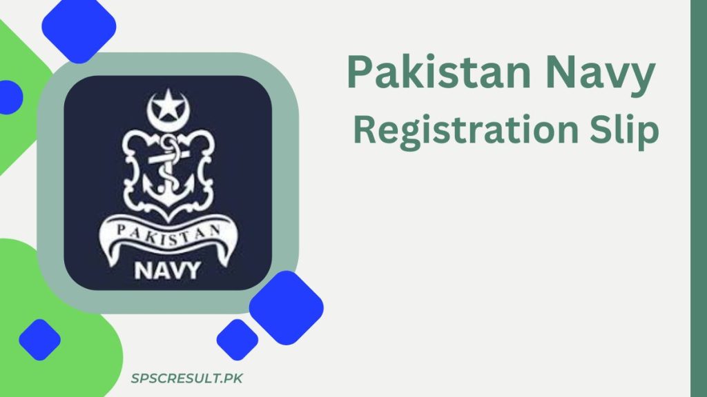 Pakistan Navy Registration Slip