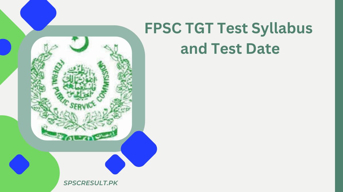 FPSC TGT Syllabus 2024 | TGT Test Date